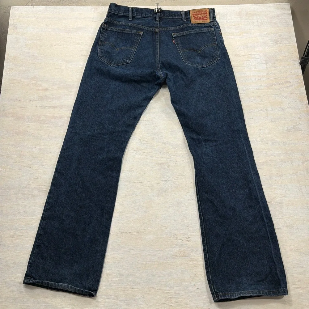 Levi's Jeans 517 Bootcut W36 L34 Dark Wash Indigo Blue Denim Mens